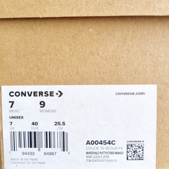 Converse Chuck 70 High Redux in White/natural Ivory/cyber Mango - Picture 12 of 12